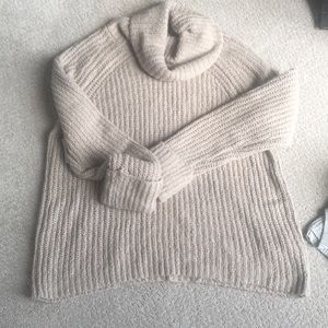 Super soft taupe cowl neck sweater